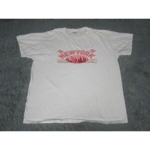 VTG New York Shirt Adult XL Short Sleeve Crew Neck Cotton Graphic Print FOTL